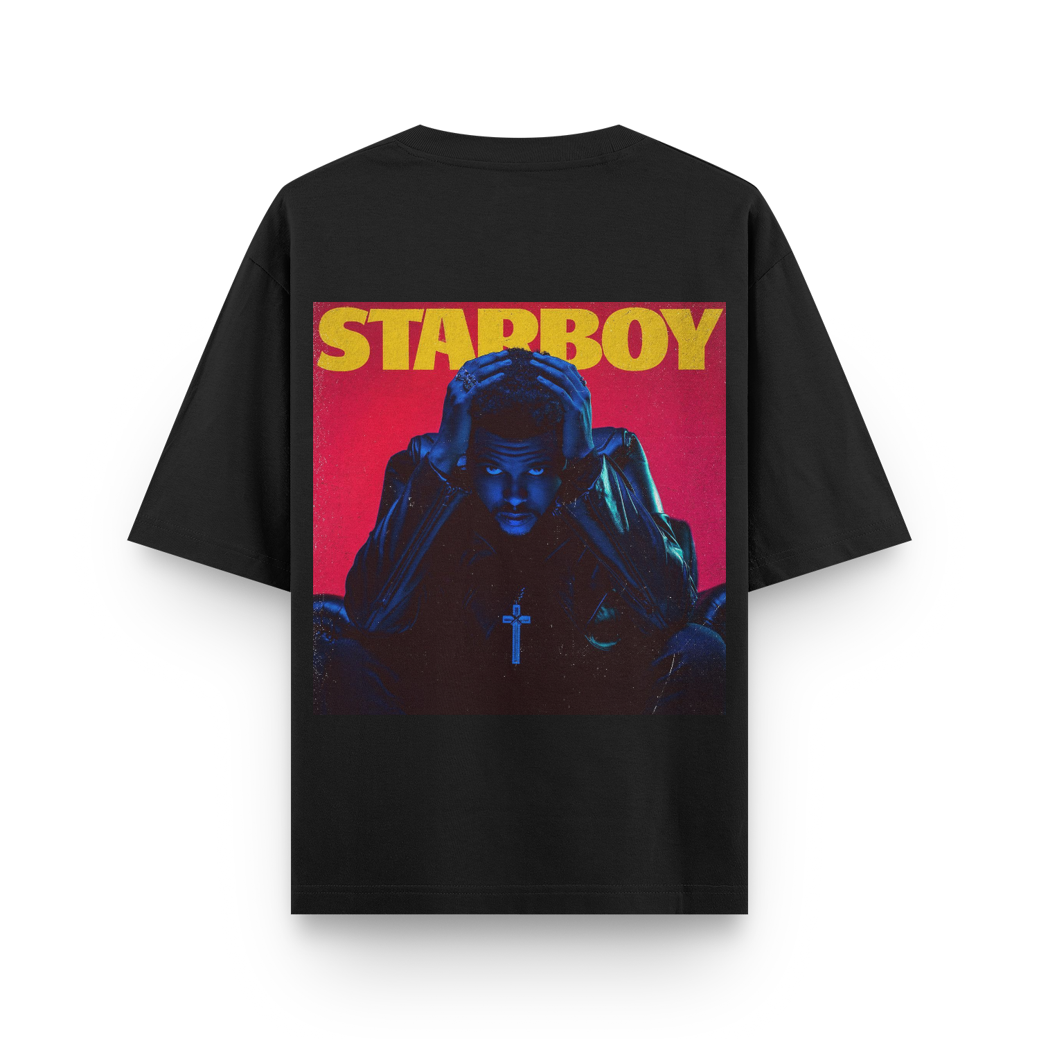 The Weeknd Starboy Oversized Cotton T-Shirt – Black – POELSTARRRR The Weeknd Starboy Oversized Cotton T-Shirt – Black – POELSTARRRR