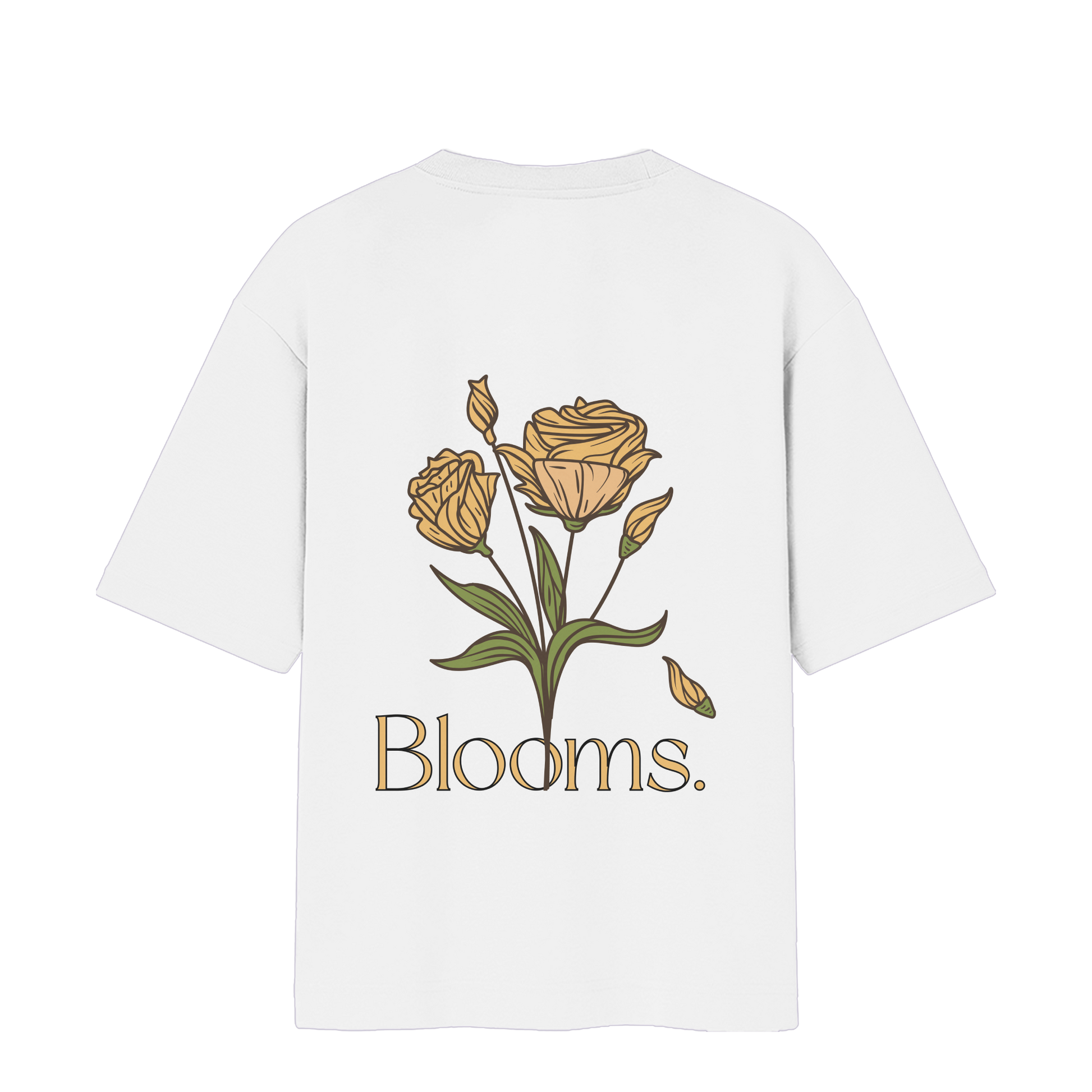 Unisex oversized cotton t-shirt with rose illustration