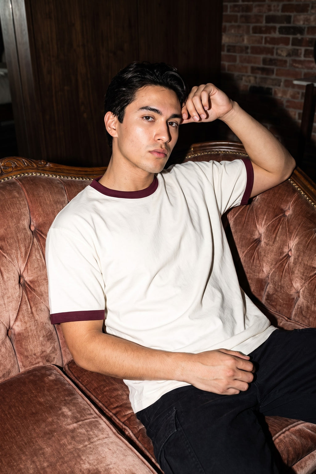 Burgundy - Ringer T-shirt