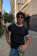 POLSTA Ringer T-Shirt – Black