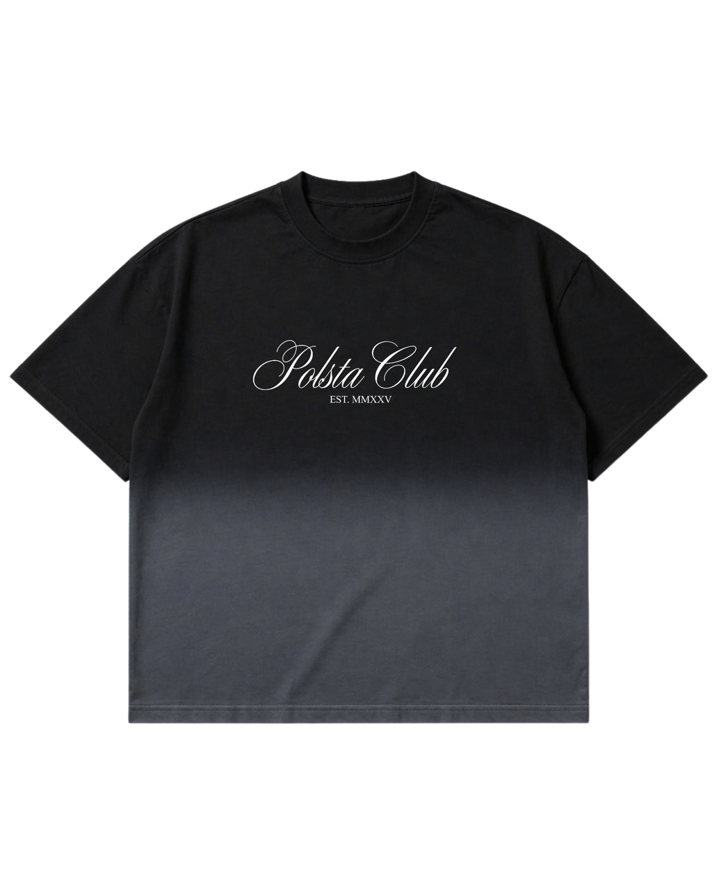 Black Ombré Wash Boxy Fit T-shirt Front Design