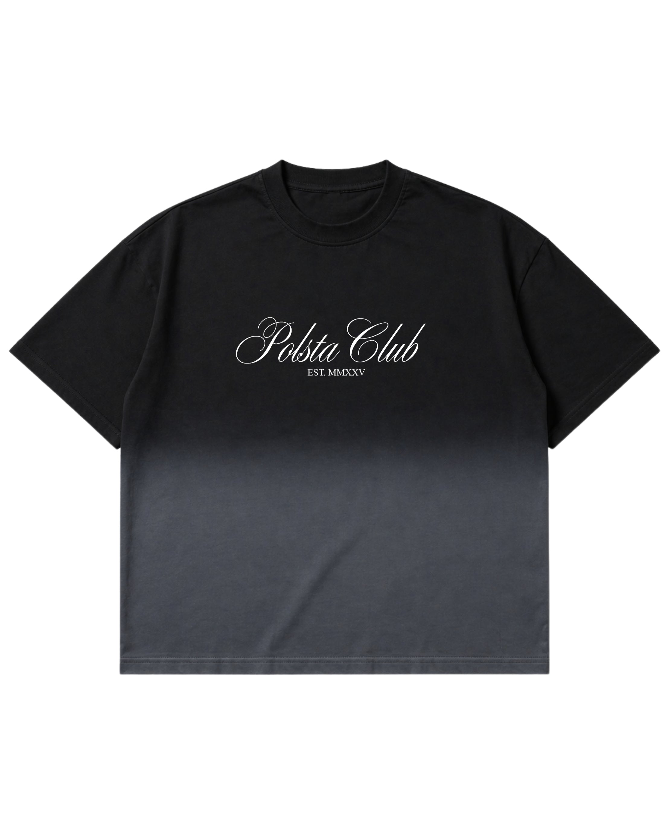 Black Ombré Wash Boxy Fit T-shirt Front Design