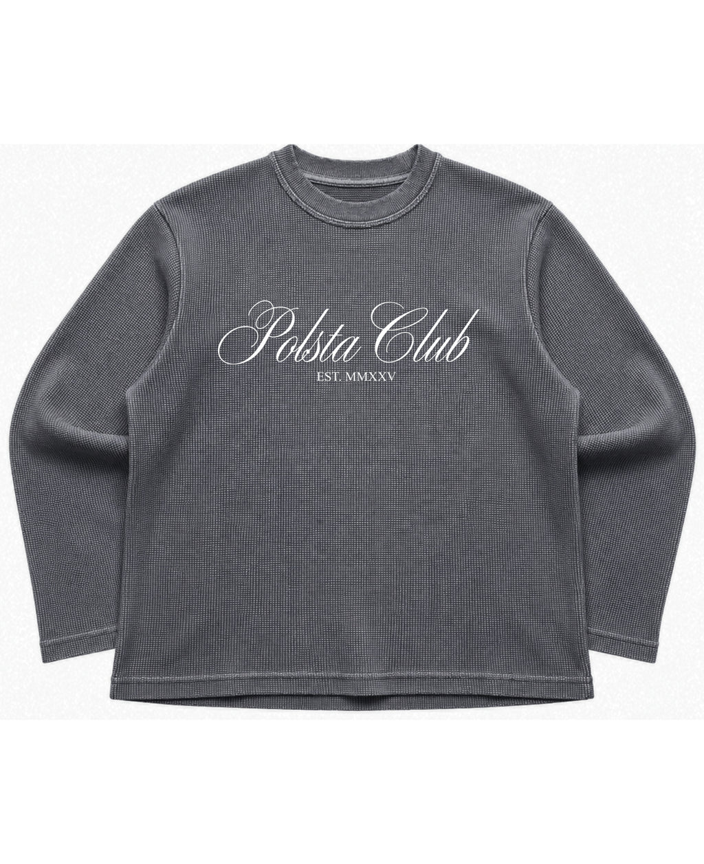 Acidwash waffle knit oversized full-sleeve Front Design