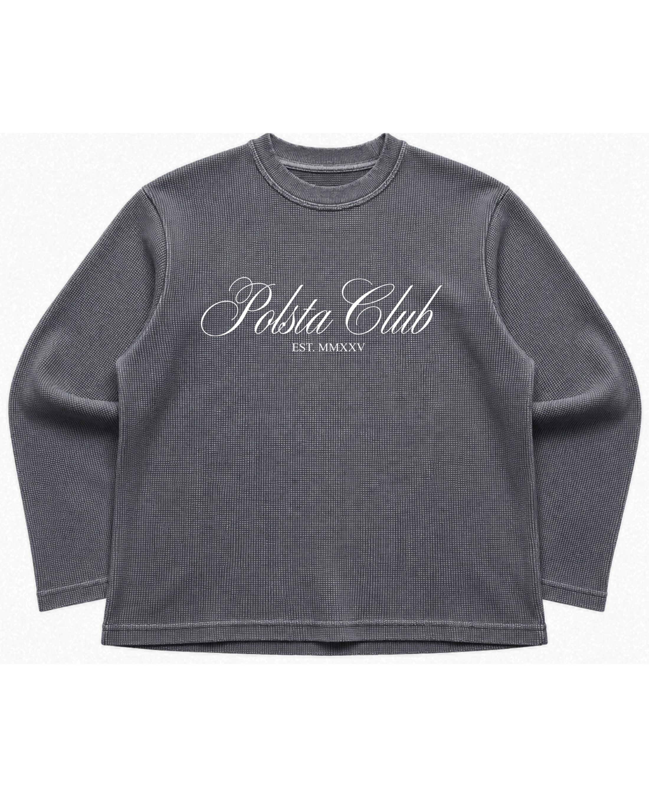 Acidwash waffle knit oversized full-sleeve Front Design