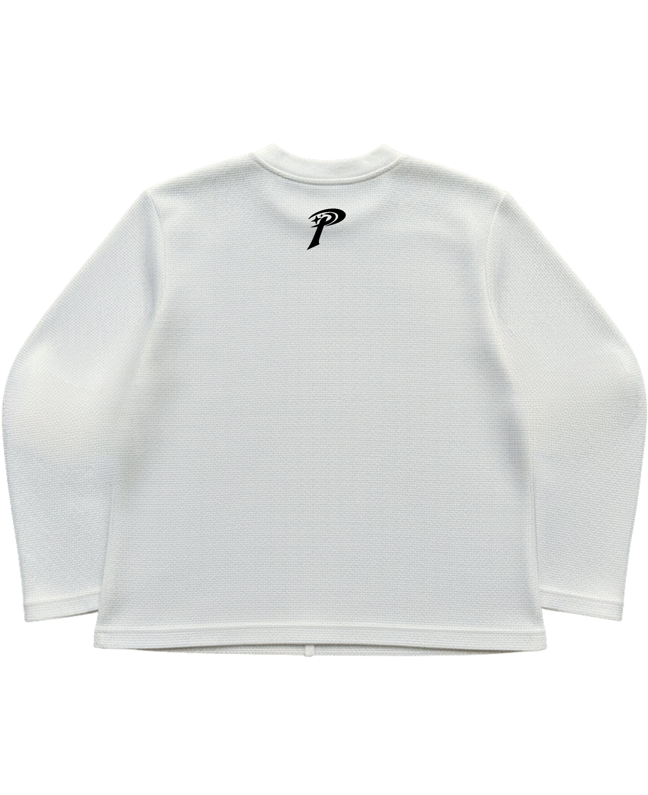 Off-white waffle knit oversized full-sleeve Back Design