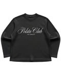 Black waffle knit oversized full-sleeve Front Design