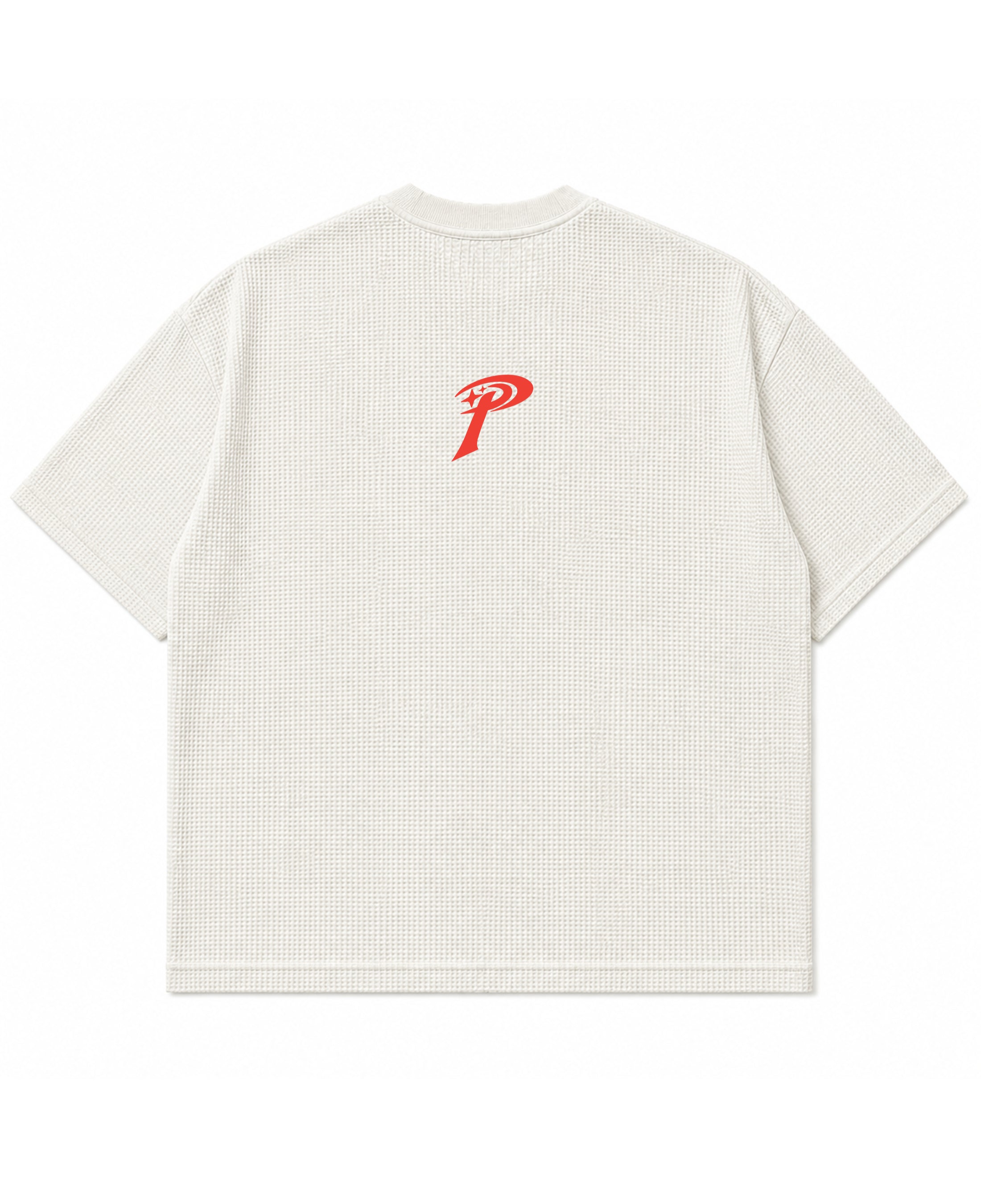 Off-white waffle boxy fit Back Design