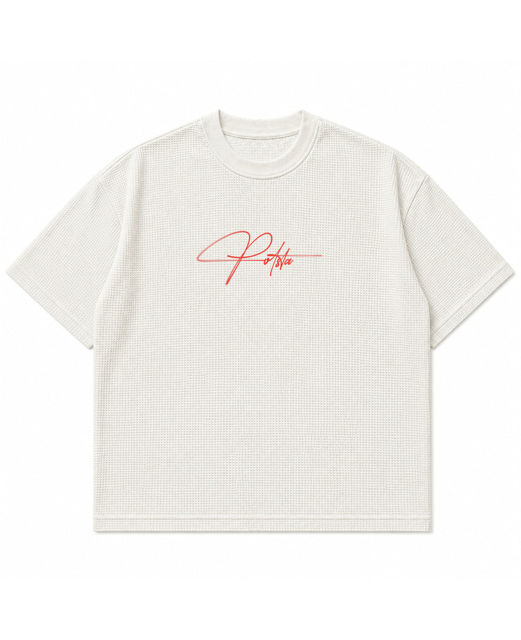 Off-white waffle boxy fit Front Design