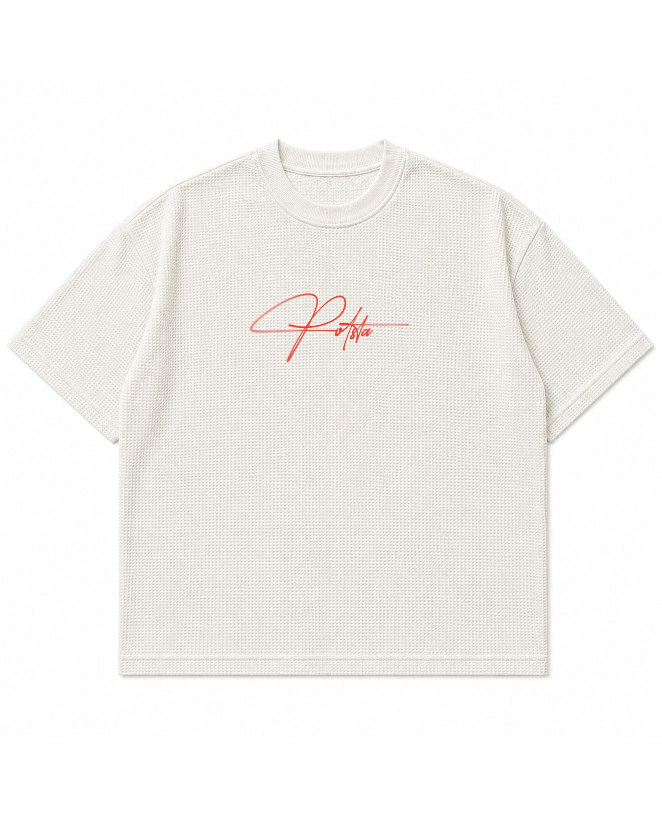 Off-white waffle boxy fit Front Design