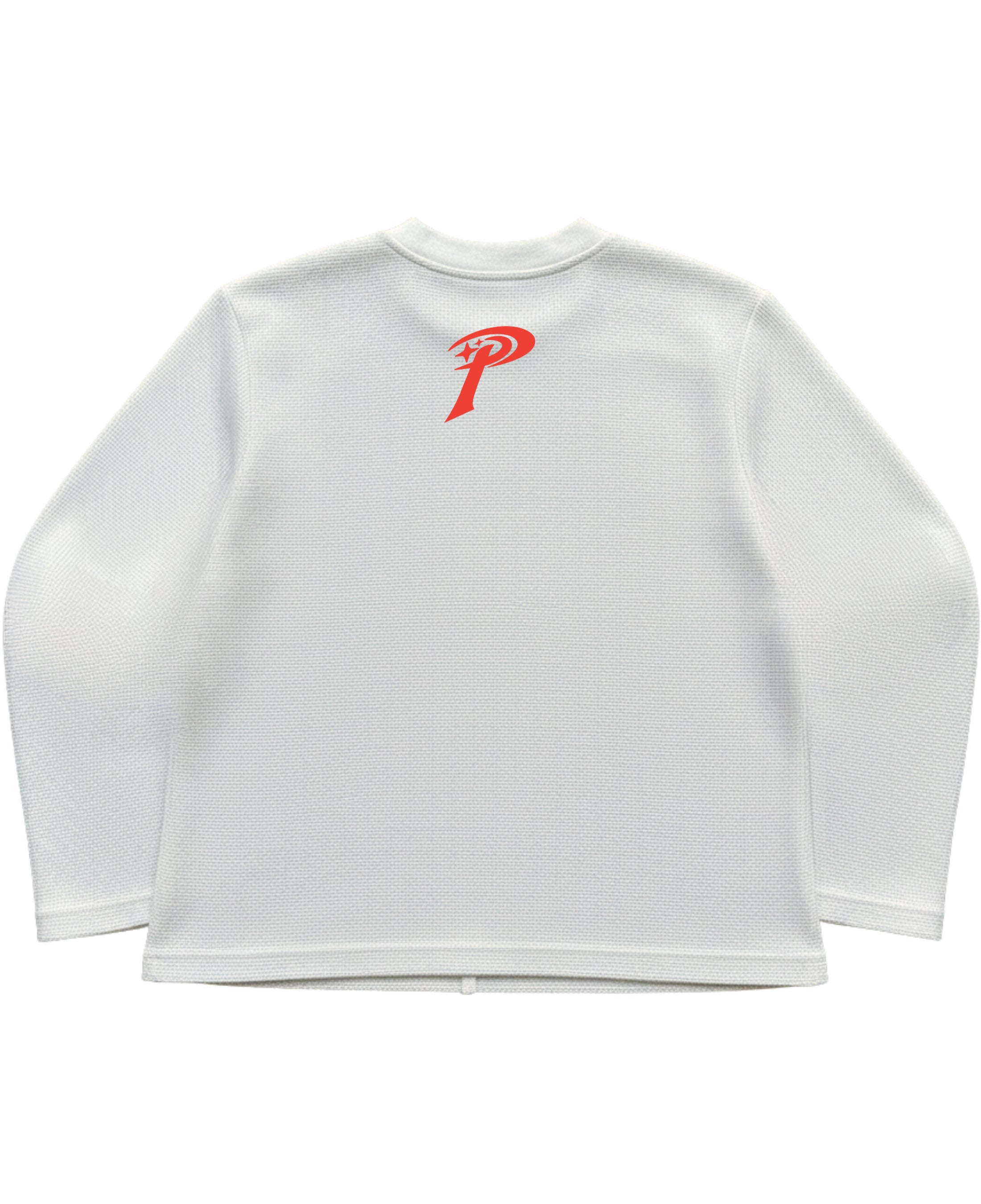 Off-white waffle knit oversized full-sleeve Back Design