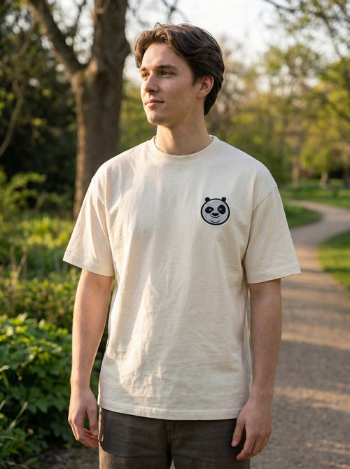"Panda Mascot" Oversized T-Shirt – Off-white